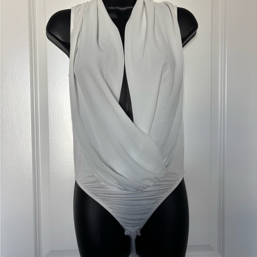 Windsor White Draped Bodysuit